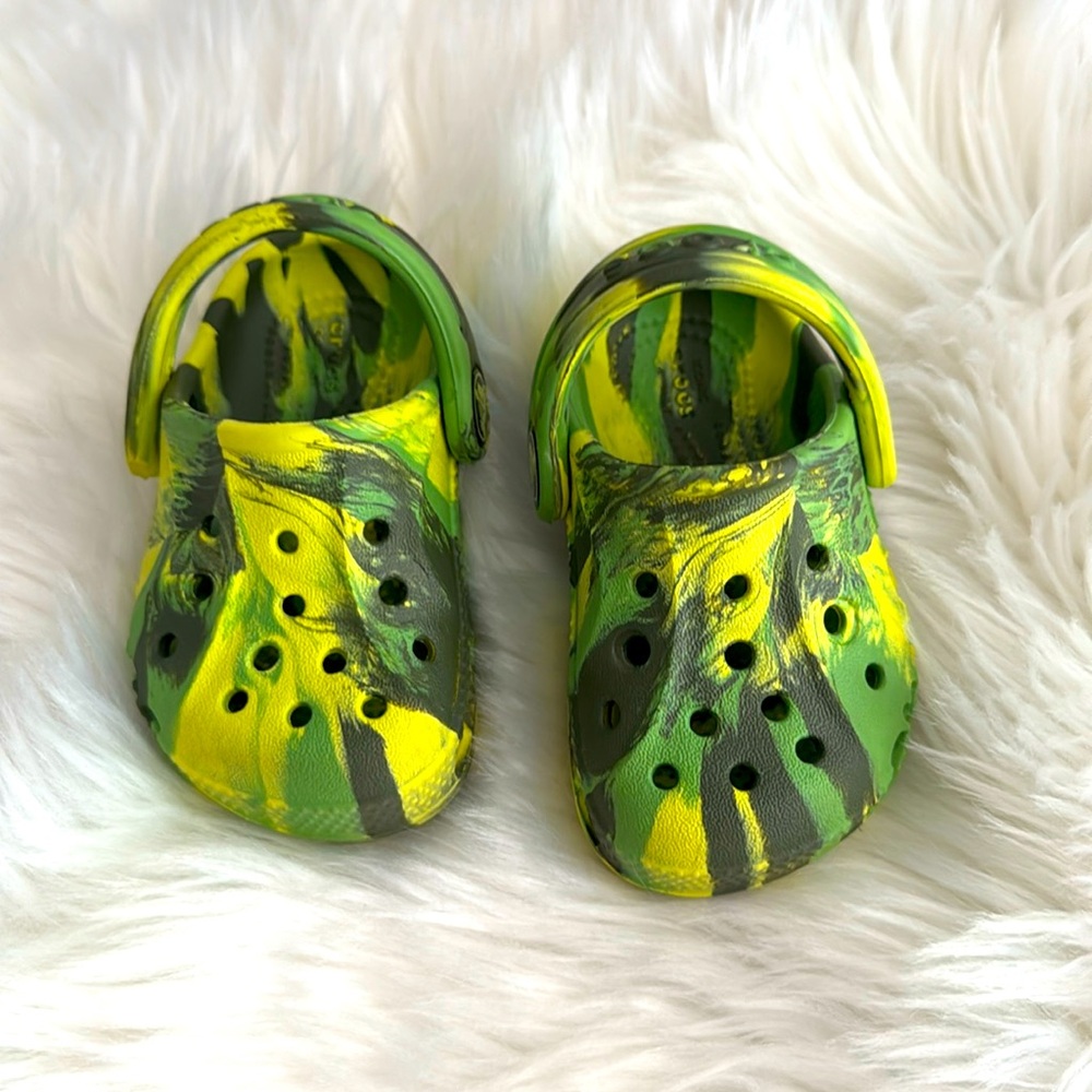 Baby Crocs - Green/Yellow /Grey